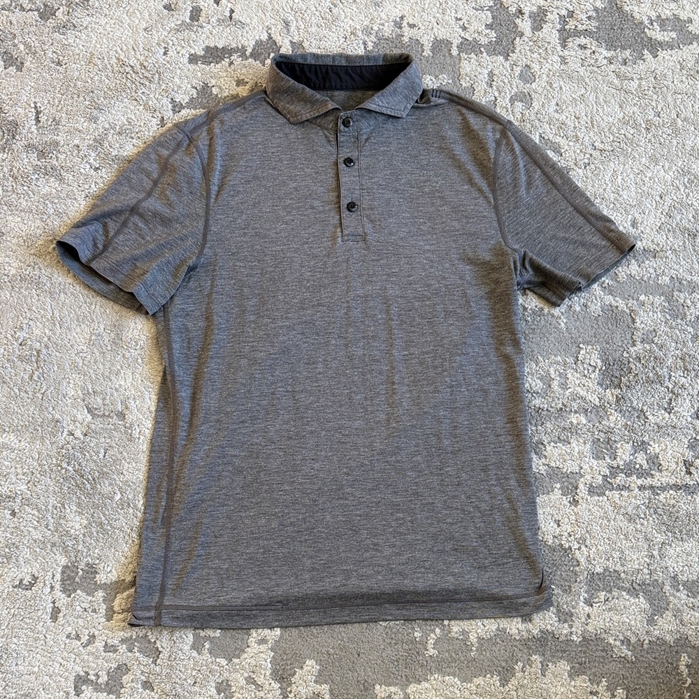 lululemon athletica Heather Gray Polo Shirt